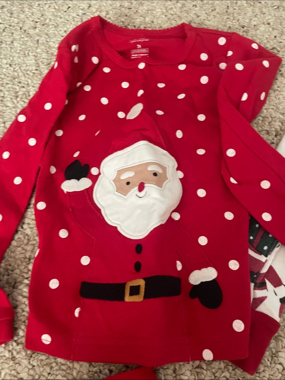 Carters Kids Christmas Pajama Tops - Red, White, Pink - Picture 3 of 7